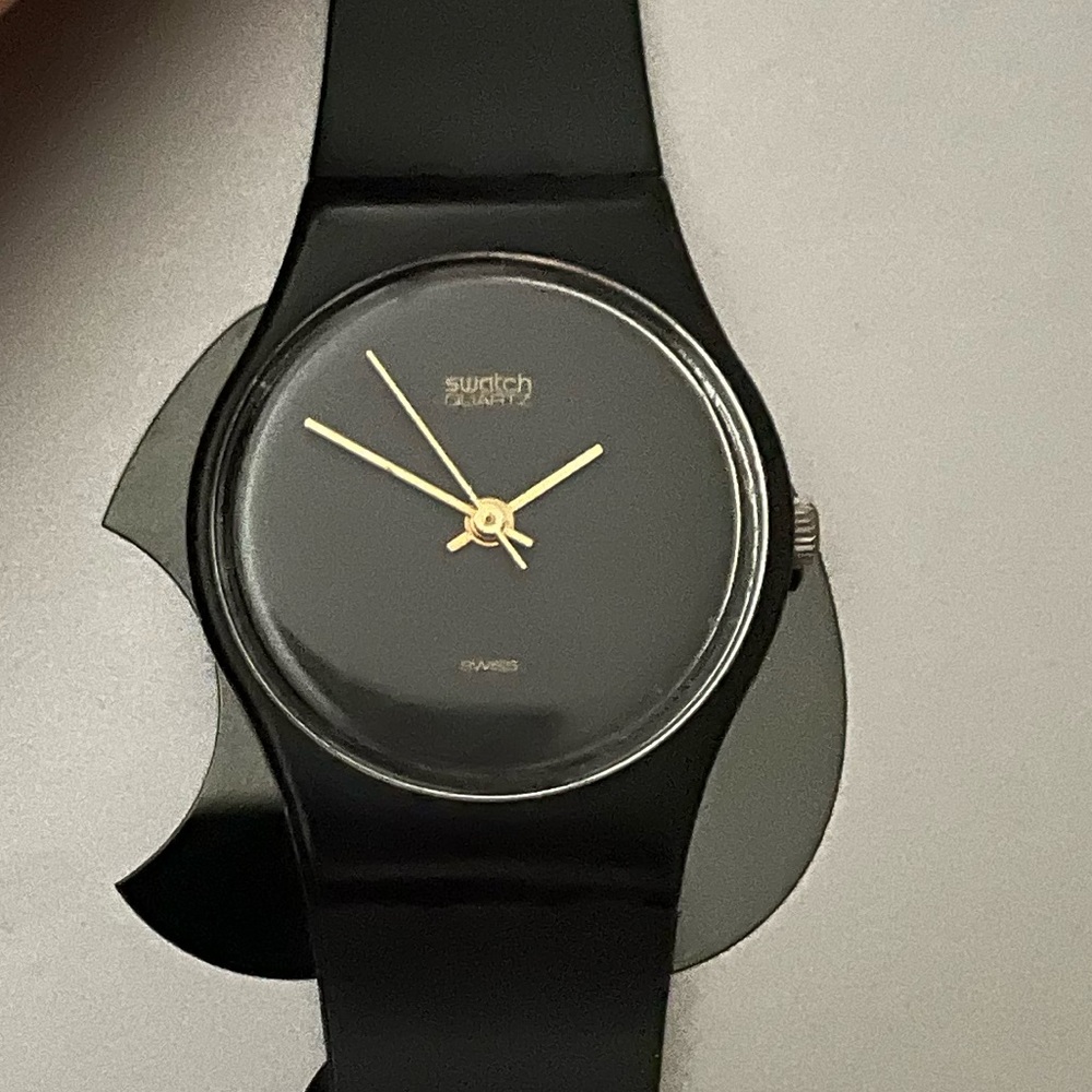 Vintage 1980’s Swatch Watch, LB106 “Black Magic”
